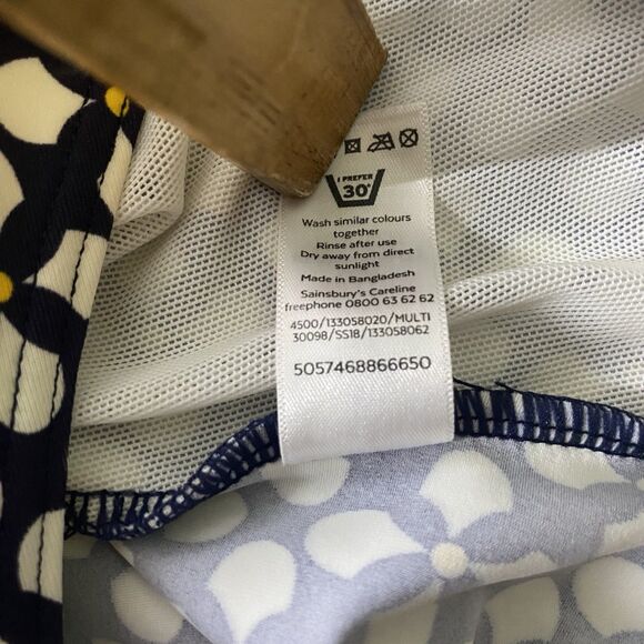 Tu Swimsuit Size US 8 10 Navy Yellow Lightly Padded Bust Adjustable Straps UK 12 - Picture 10 of 10